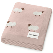 Load image into Gallery viewer, Sheep Knit Receiving Baby Blanket