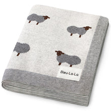 Load image into Gallery viewer, Sheep Knit Receiving Baby Blanket