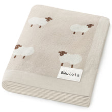 Load image into Gallery viewer, Sheep Knit Receiving Baby Blanket