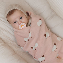 Load image into Gallery viewer, Sheep Knit Receiving Baby Blanket