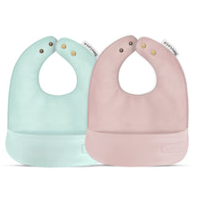 Load image into Gallery viewer, Classic - Set of Soft Vegan Leather Easy Clean Bibs 0-12 Months