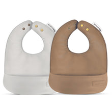 Load image into Gallery viewer, Classic - Set of Soft Vegan Leather Easy Clean Bibs 0-12 Months
