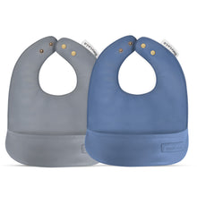 Load image into Gallery viewer, Classic - Set of Soft Vegan Leather Easy Clean Bibs 0-12 Months