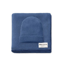 Load image into Gallery viewer, Luxe Collection 100% Organic Cotton Luxury Knit Baby Blanket + Hat Set with Gift Box