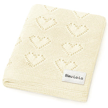 Load image into Gallery viewer, 100% Cotton Luxury Knit Heart Swaddle Baby Blanket