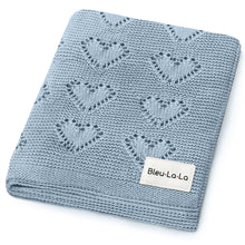 Load image into Gallery viewer, 100% Cotton Luxury Knit Heart Swaddle Baby Blanket