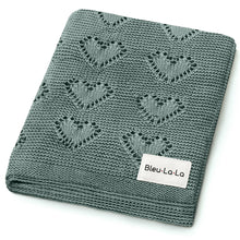 Load image into Gallery viewer, 100% Cotton Luxury Knit Heart Swaddle Baby Blanket