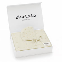 Load image into Gallery viewer, Organic Pointelle Swaddle Blanket + Hat Gift Set