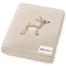 Load image into Gallery viewer, Luxury Cotton Deer Knit Swaddle Baby Blanket