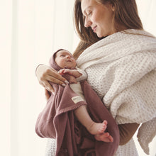 Load image into Gallery viewer, Organic Pointelle Swaddle Blanket + Hat Gift Set