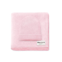 Load image into Gallery viewer, Luxe Collection 100% Organic Cotton Luxury Knit Baby Blanket + Hat Set with Gift Box