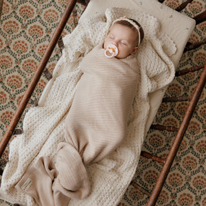 Organic Ribbed Knit Cotton Baby Blanket