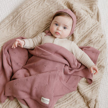Load image into Gallery viewer, Organic Pointelle Knit Swaddle Blanket