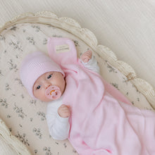 Load image into Gallery viewer, Luxe Collection 100% Organic Cotton Luxury Knit Baby Blanket + Hat Set with Gift Box