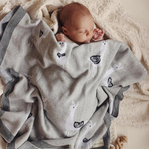 Luxury Knit Llama Swaddle Baby Blanket