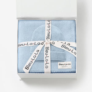 Luxe Collection 100% Organic Cotton Luxury Knit Baby Blanket + Hat Set with Gift Box