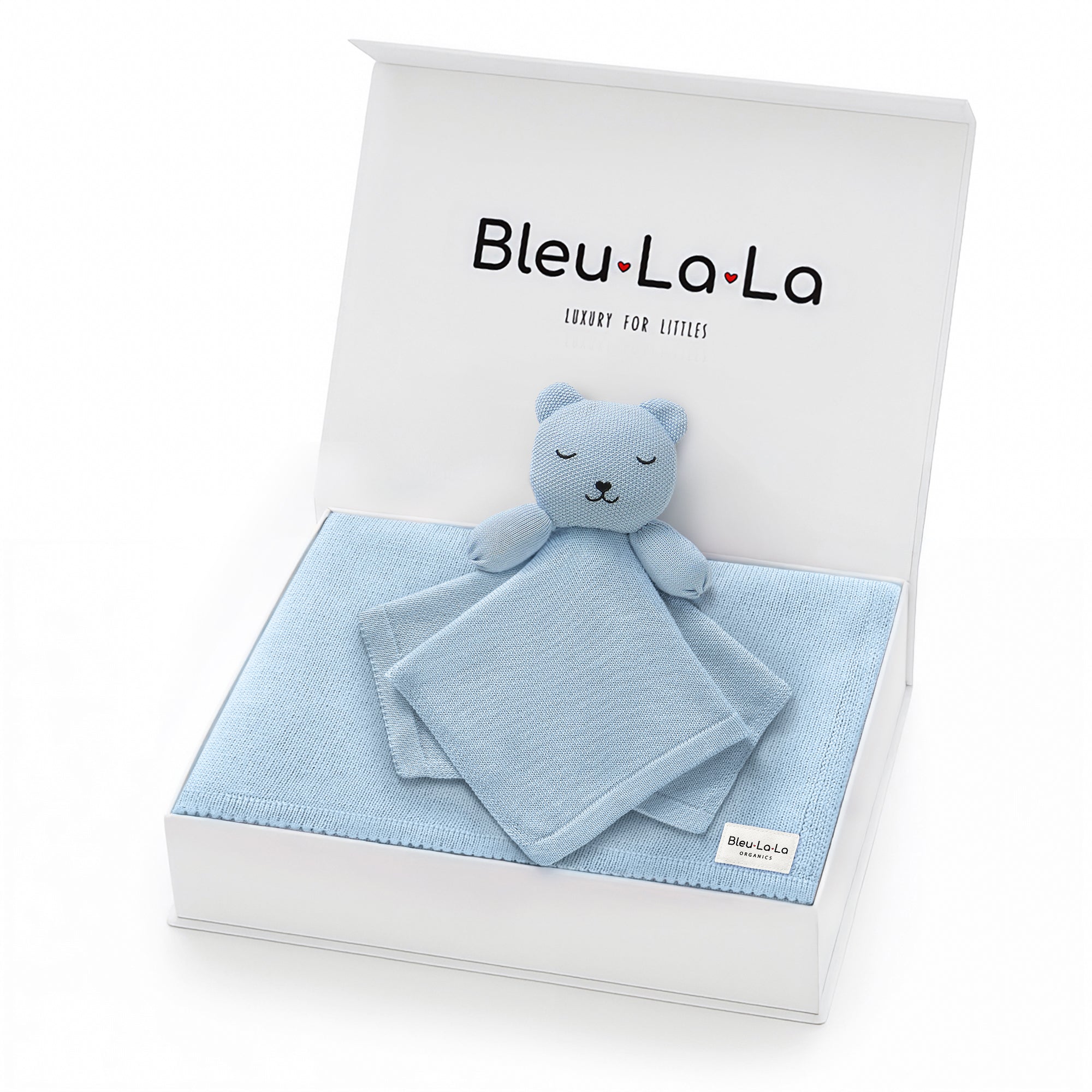 Organic Baby Blanket & Lovey Gift Set | Bleu La La