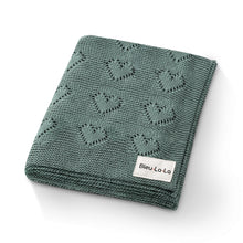 Load image into Gallery viewer, 100% Cotton Luxury Knit Heart Swaddle Baby Blanket