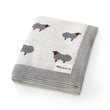 Load image into Gallery viewer, Sheep Knit Receiving Baby Blanket