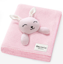 Load image into Gallery viewer, Blanket Lovey - 100% Organic Cotton Baby Blanket with Comfort Lovey