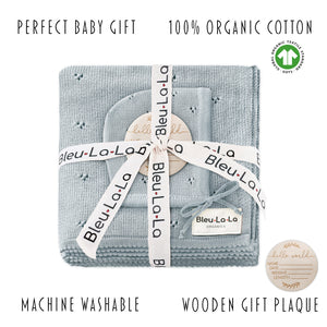 Organic Pointelle Swaddle Blanket + Hat Gift Set