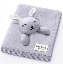 Load image into Gallery viewer, Blanket Lovey - 100% Organic Cotton Baby Blanket with Comfort Lovey
