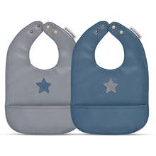 Load image into Gallery viewer, Iconic - Set of Premium Fabric Vegan Leather Easy Clean Bibs 12-24 Months