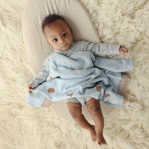 Luxury Knit Mushroom Swaddle Baby Blanket