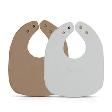 Load image into Gallery viewer, Basic - Set of Soft Vegan Leather Easy Clean Bibs 0-6 Months