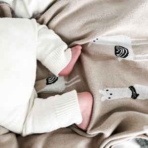Luxury Knit Llama Swaddle Baby Blanket