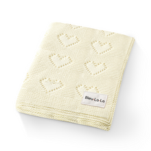 Load image into Gallery viewer, Heart Knit Baby Blanket