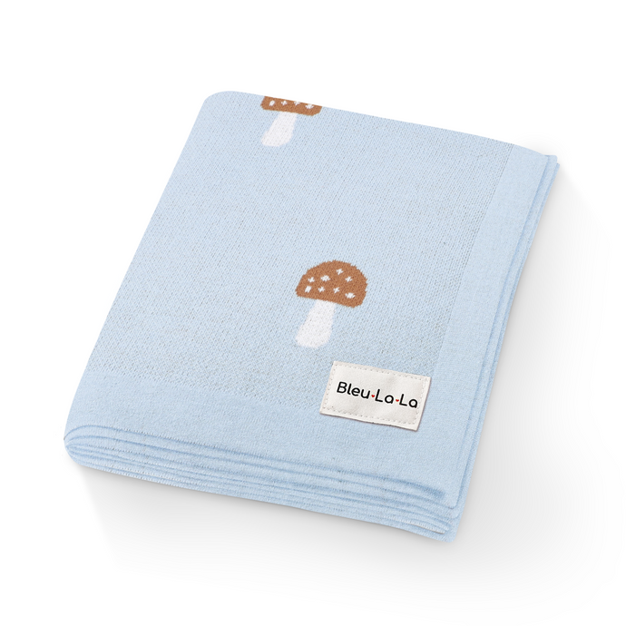 Luxury Knit Mushroom Swaddle Baby Blanket